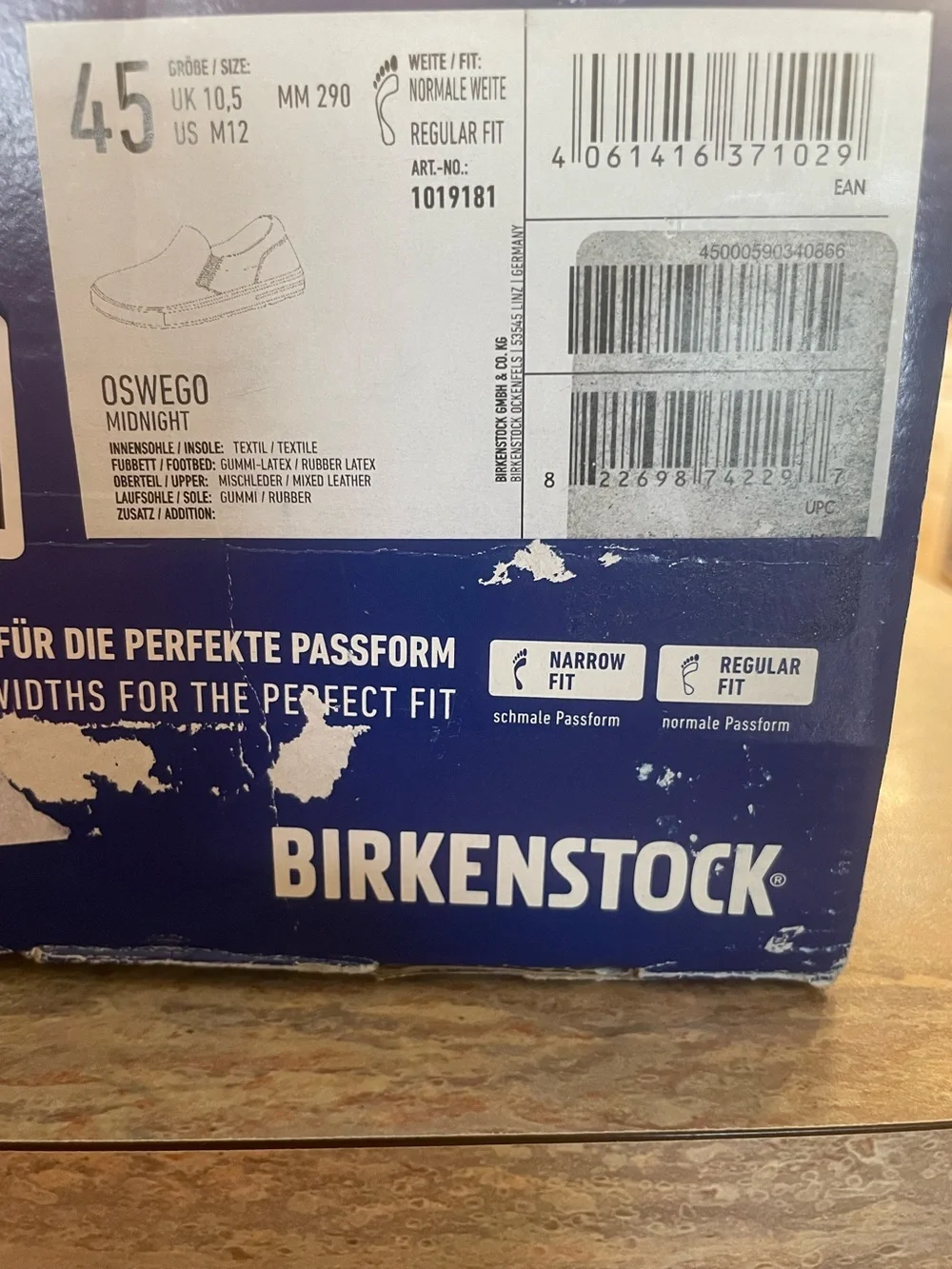 Birkenstock Men's Slip-On Oswego Midnight Blue men's size 12
